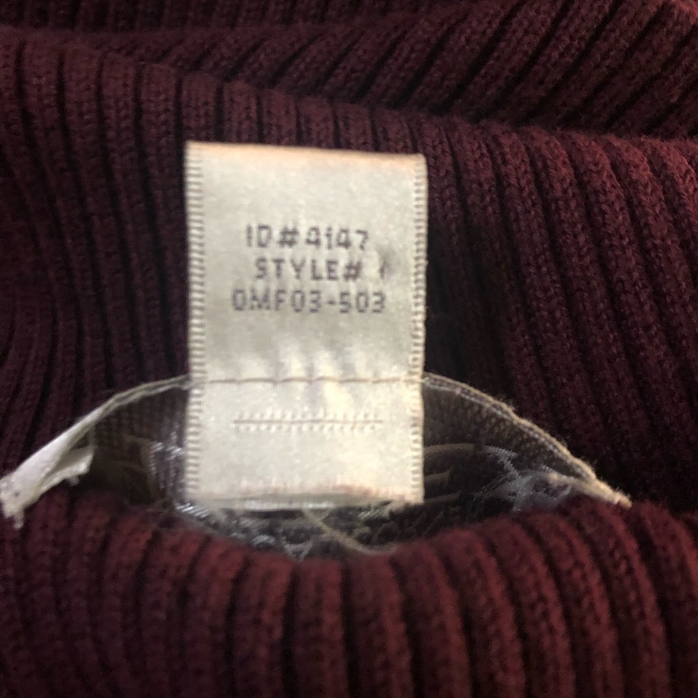 Casual Corner Annex Burgundy Ribbed Cowl Neck Sweater Foldover Collar Large - Picture 9 of 11